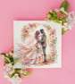 Wedding Card 4 – Expressive Bride & Groom Square Greeting Card - Image 4