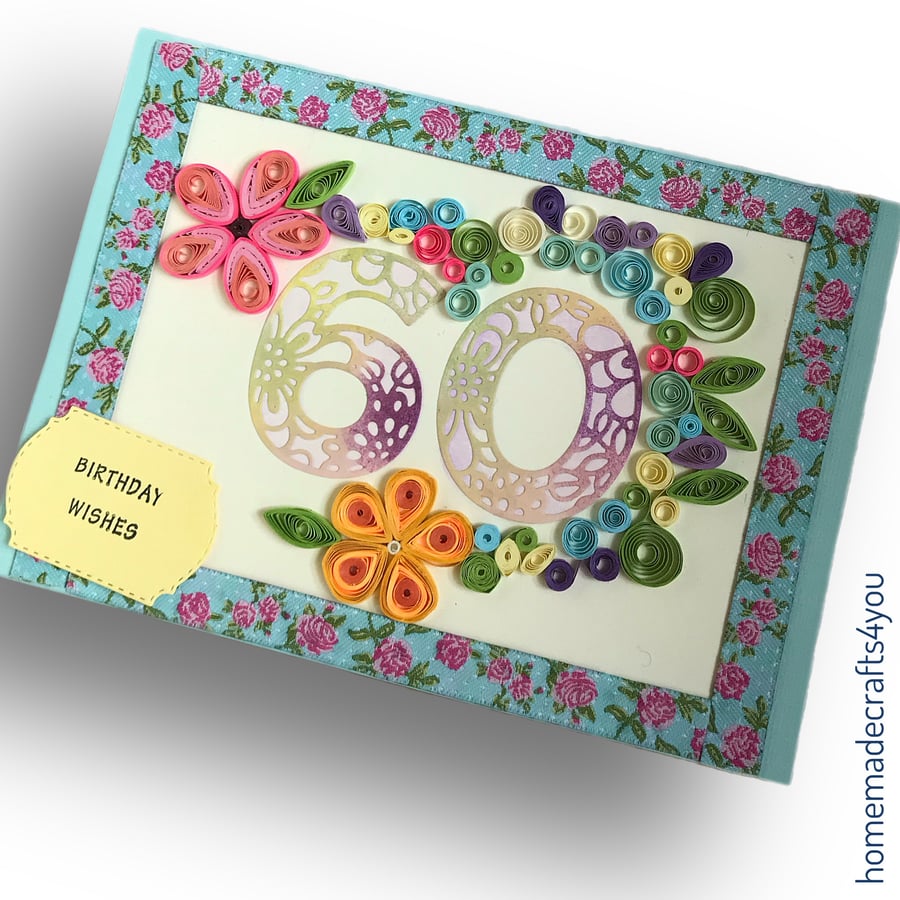 Quilling 60th Birthday Card