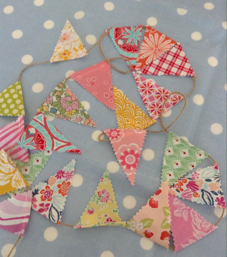 Teeny tiny mini bunting with twine 