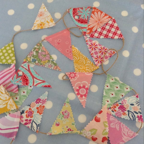 Teeny tiny mini bunting with twine 