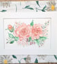 Rose hand-painted original watercolour painting A4 mounted (not a print)