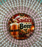 Santa's Beer Christmas Coaster – Festive Wooden Drink Coaster – Funny Christmas 