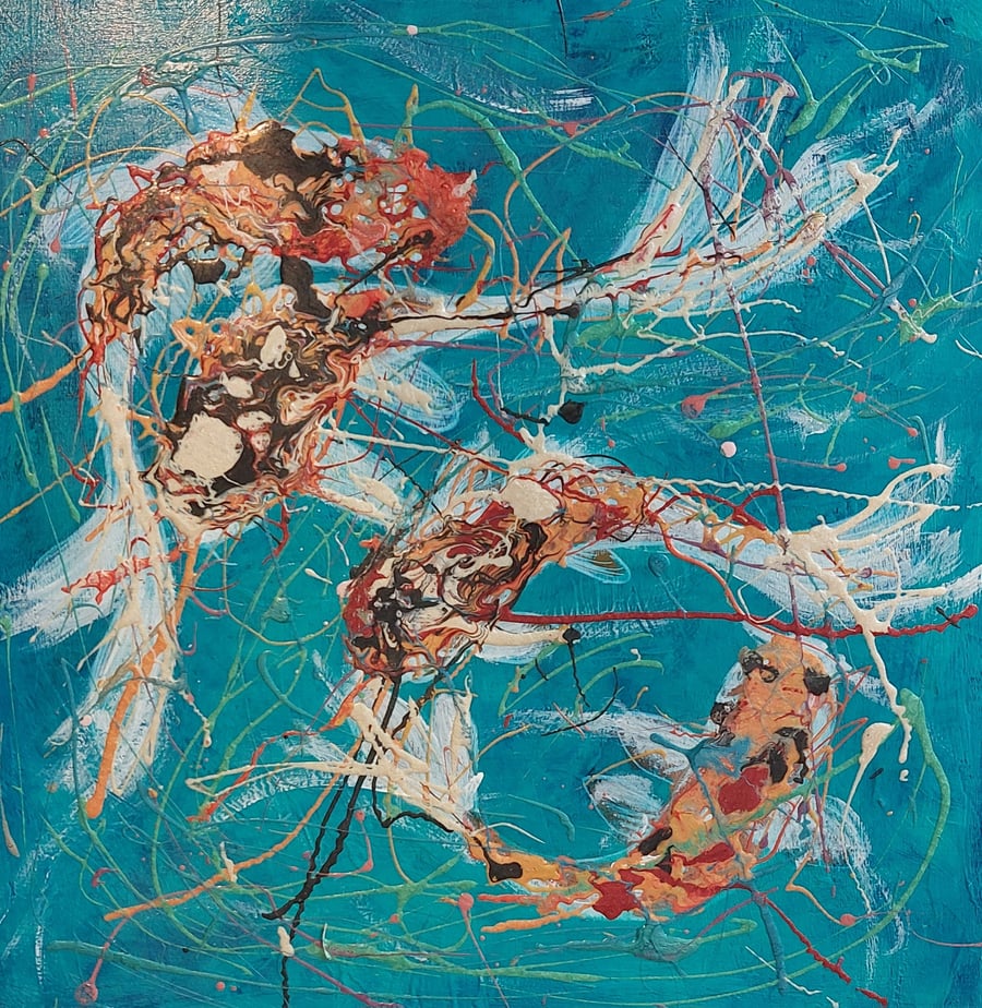 Fish splatter painting 