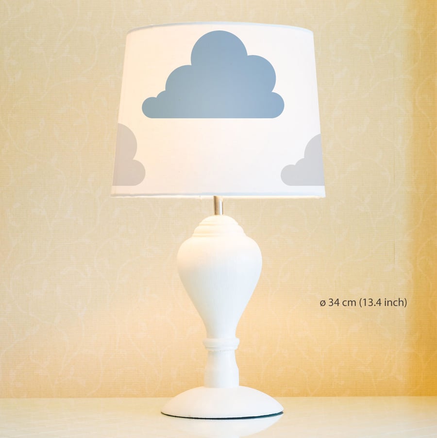 Clouds Lampshade, Diameter 34cm (13.4in). Hand painted