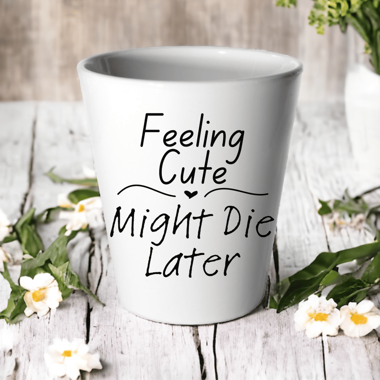 Feeling Cute, Might DIE Later Plant Pot -Succulent Cactus Flower Pot 