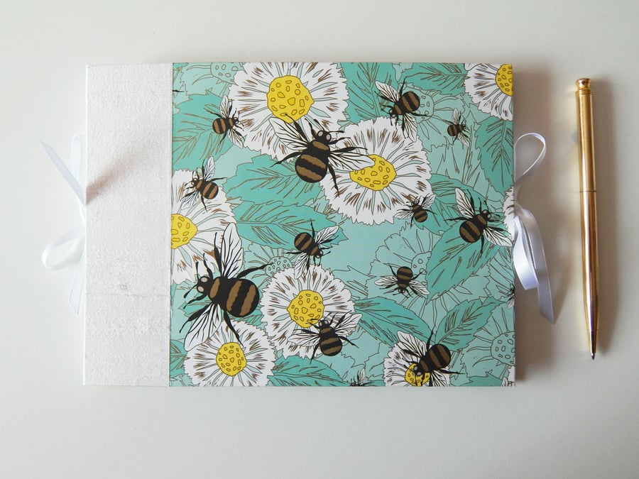 Bees & Daisies A5 Photo Book, Guest Book, Baby Shower, Naming Day, Baptism - MTO