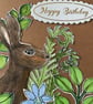 Hare paper craft birthday card for nature lover - Image 1