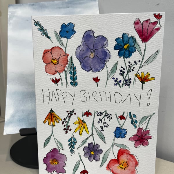 Happy birthday flowers card
