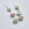 Multicoloured Paper beaded dangling earrings