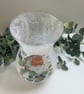 Decoupage Large Glass Vase: Robin, Upcycled - Image 4
