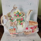 Handmade card Watercolour card Tea for one