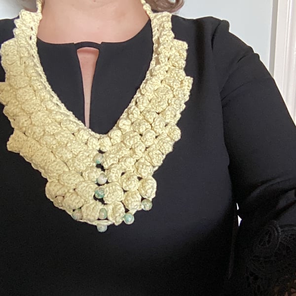 Crochet yellow necklace