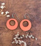 Handmade Ceramic Hoop Earrings, Bright Orange Clay Hoops, Made From Foraged Clay - Image 7