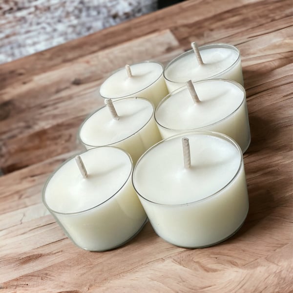 Luxury Coconut Wax Tea Light Candles, Handpoured and Long Lasting 
