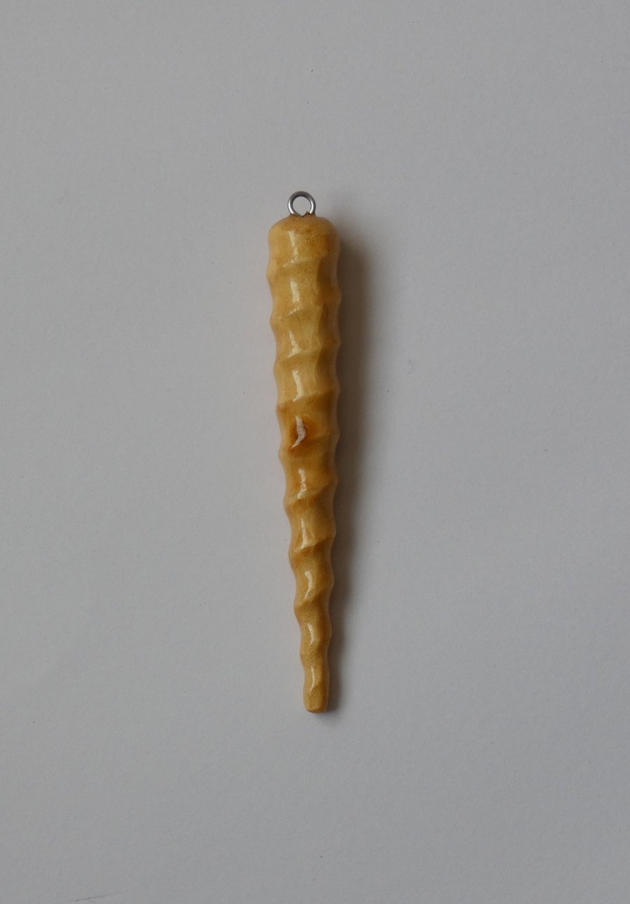 Unique Wooden Pine Pendant Necklace  
