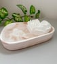 Blush Marbled Trinket Tray with White Rose Essential Oil Fragrance Stone - Image 5