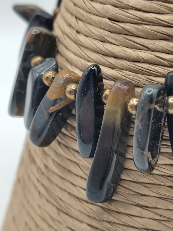 Nesting. Blue Tiger Eye Stone Bracelet by BDS.