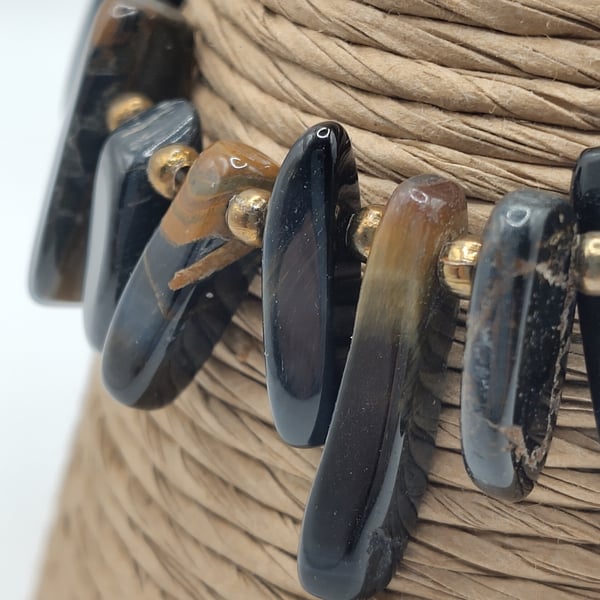 Nesting. Blue Tiger Eye Stone Bracelet by BDS.