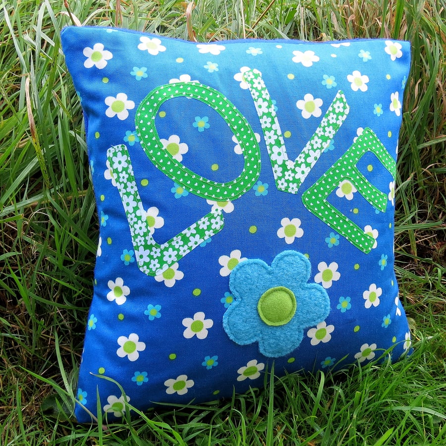 Sale!!!  A groovy flower power cushion, complete with feather pad.  