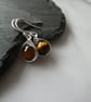 tigers eye sterling silver earrings, tiger eye drop earrings, gemstone drop earr - Image 9