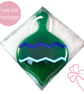 Translucent Teal Blue & Dichroic Patterned  Bauble Glass Decoration - Image 1