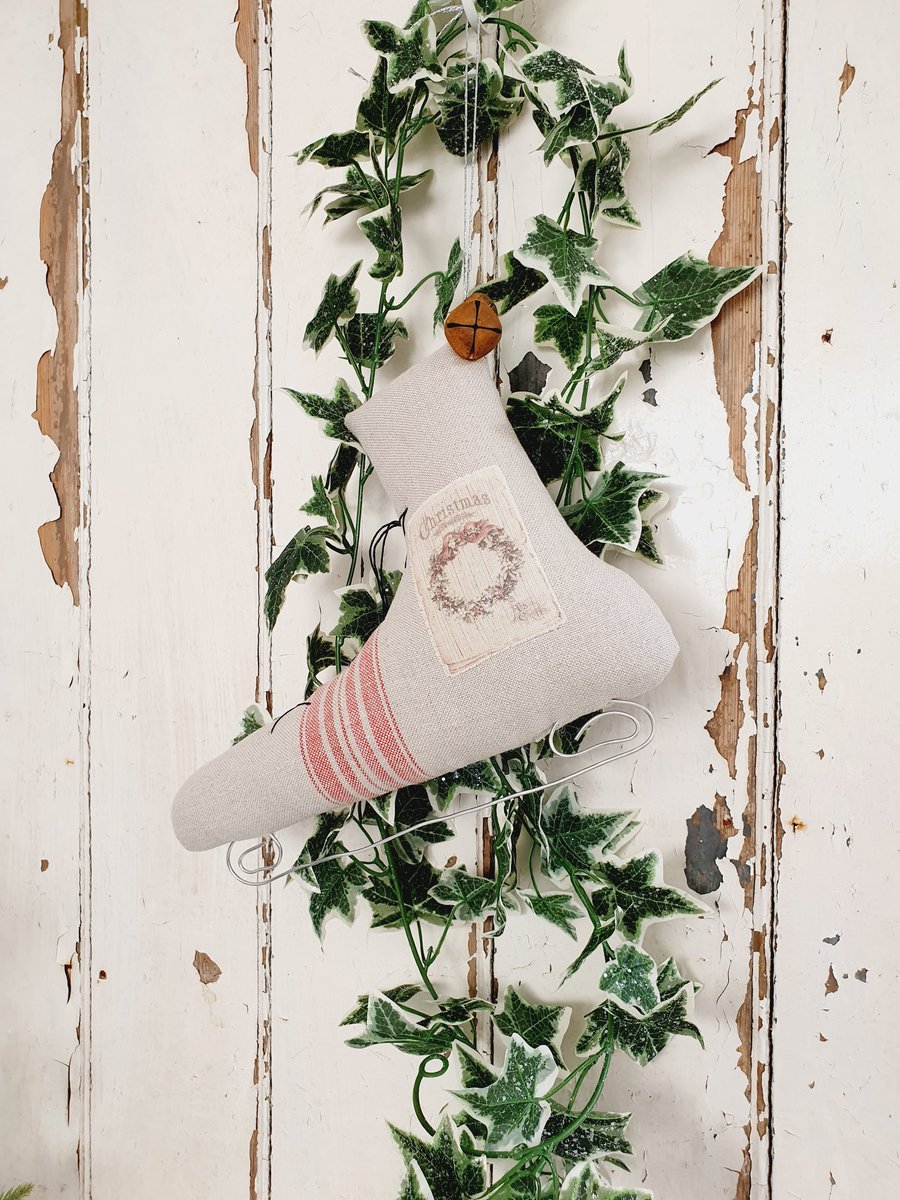 Large Rustic Style Ice Skate