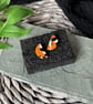 Orange Funky Half Moon Stud Earrings - Image 1