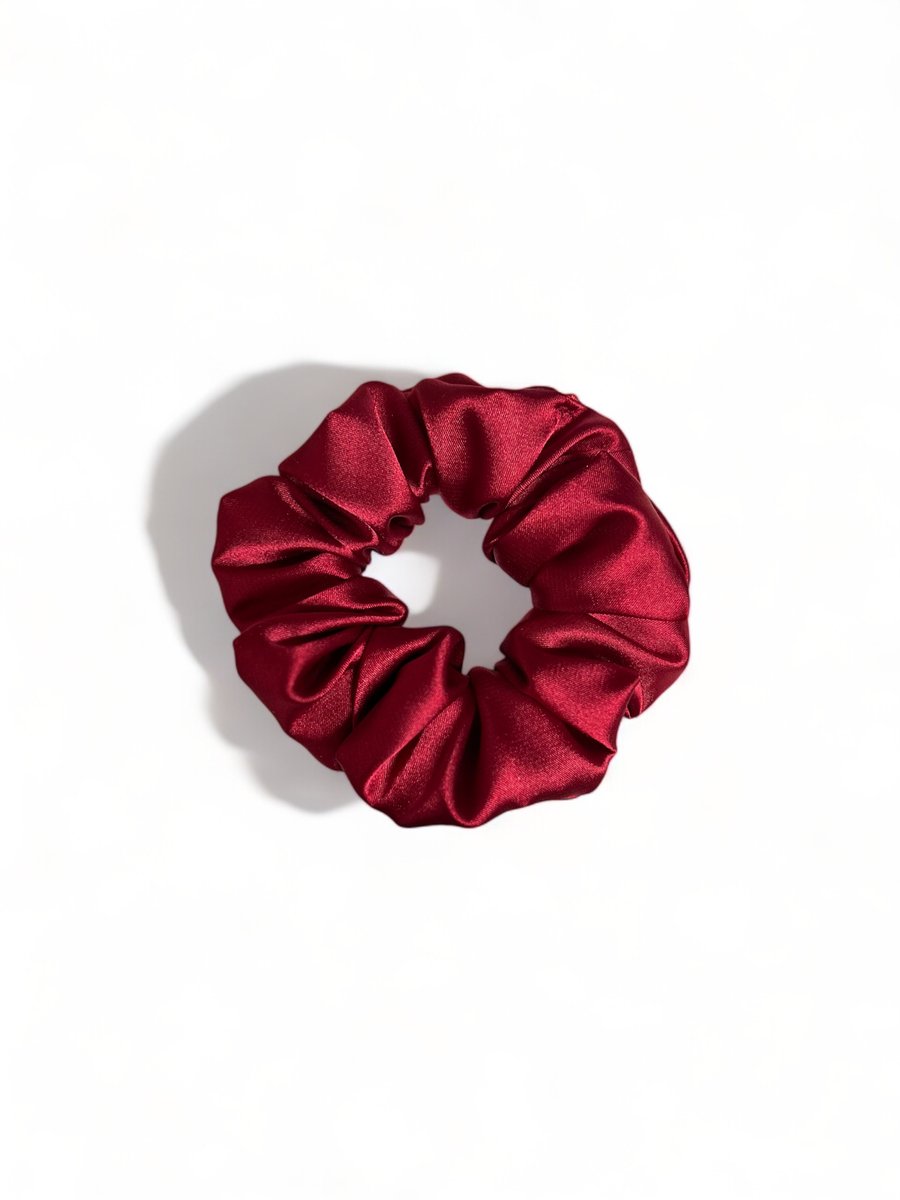 Crimson Satin Scrunchie
