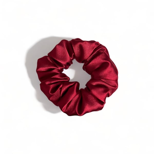 Crimson Satin Scrunchie