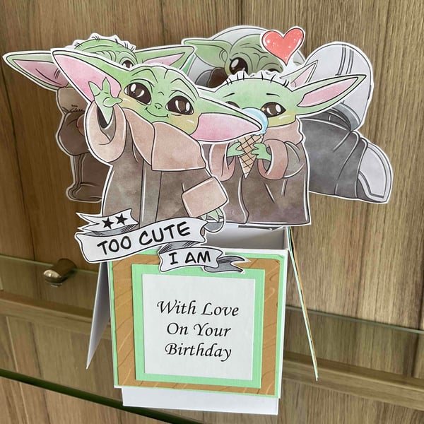 Personalised 3d Pop Up Box Card Star Wars Style Birthday Card 