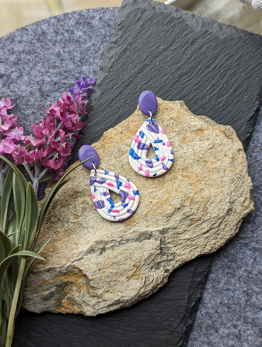 Embossed TearDrop Remnant Earrings