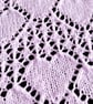 Hand Knitted Lilac Baby Shawl with Heart Lace and Ruffle Edge - Image 7