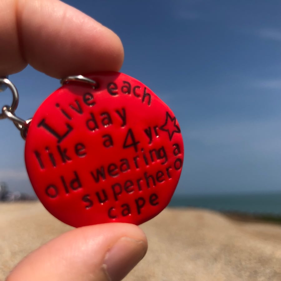 Superhero Inspired Fun Humourous Pebble Keyring 