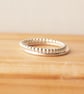 Stacking Rings Double Set, Two Textured Silver Band Rings - Image 2