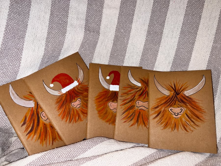 Hand painted notebook- Highland Cow