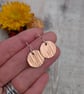 Copper Bark Pattern Disc Earrings - JBJ1088 - Image 2