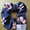 Navy Flowers Scrunchie 