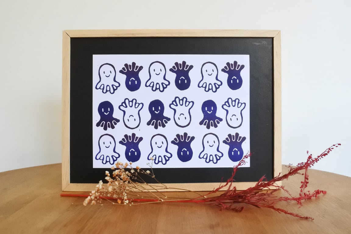 Abyss Octopus – Original Handmade Blockprint