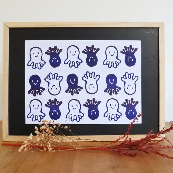 Abyss Octopus – Original Handmade Blockprint