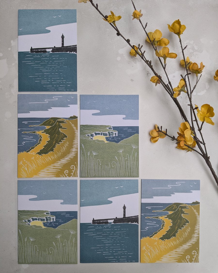 Yorkshire Coastline Greetings Card pack, Yorkshire Coast Note Cards