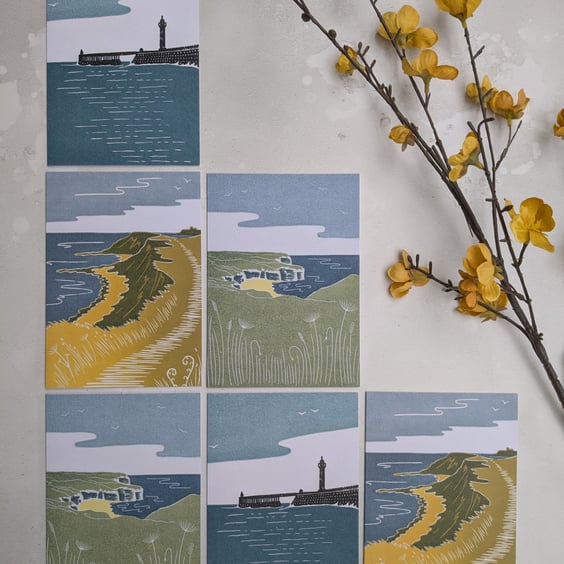 Yorkshire Coastline Greetings Card pack, Yorkshire Coast Note Cards