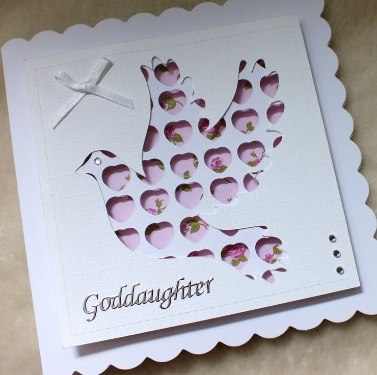 Luxury Handmade Goddaughter Christening Card Folksy