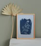Floral art, Botanical art in Traditional Cyanotype, Wildflower gift, Wall art. - Image 8