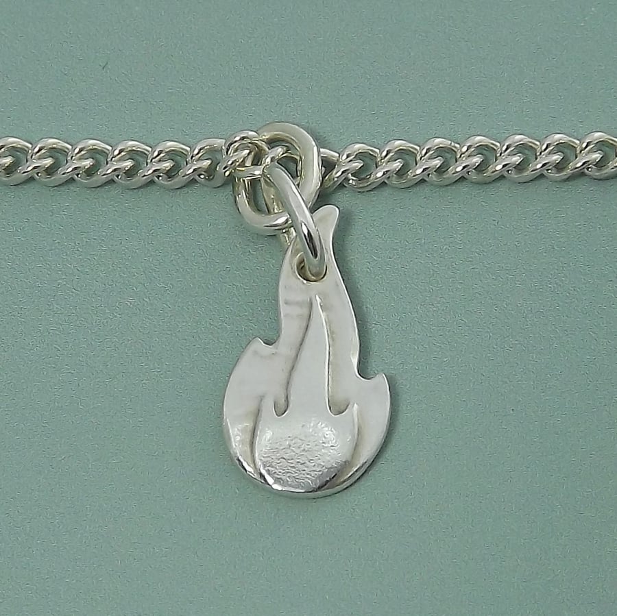 Sterling Silver Flame Anklet - Renewal & Transformation Jewellery