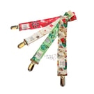 Dummy and teething ring clip with a secure but safe velcro fastener