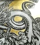 Mermaid In Gold - Limited Edition Linoprint - Image 2