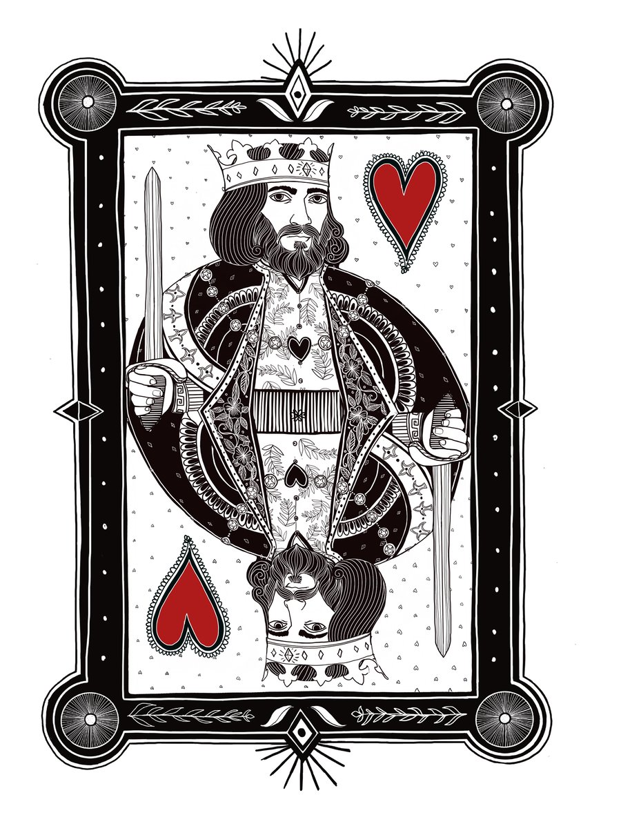 King art, pen and ink art print
