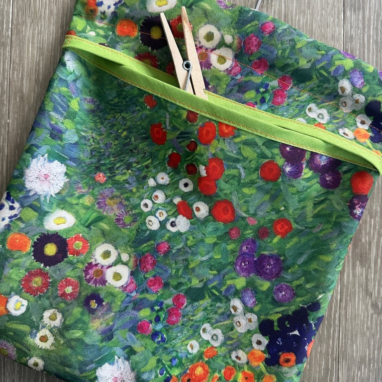 Handmade Peg Bag in Klimt Flower Garden Fabric