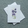 hand painted embossed floral greetings card ( ref F 116 )