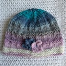  Hydrangea knitted baby hat